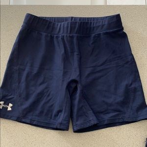 Under Armor navy blue compression shorts